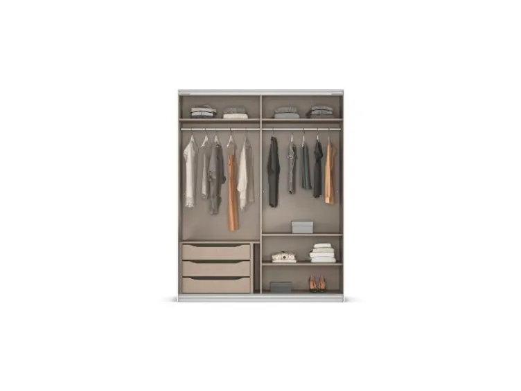 Quadra Schwebetürenschrank mit Glaselementen