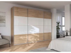 Quadra Schwebetürenschrank mit Glaselementen