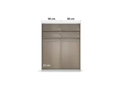 Quadra Schwebetürenschrank mit Glaselementen