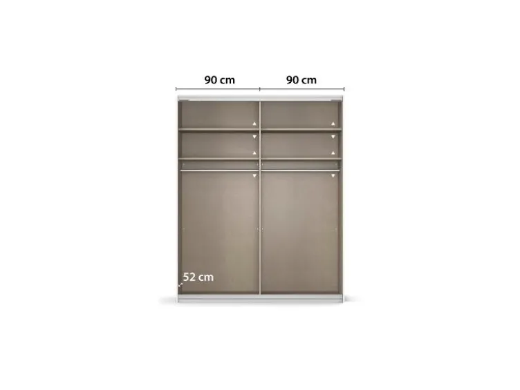 Quadra Schwebetürenschrank mit Glaselementen