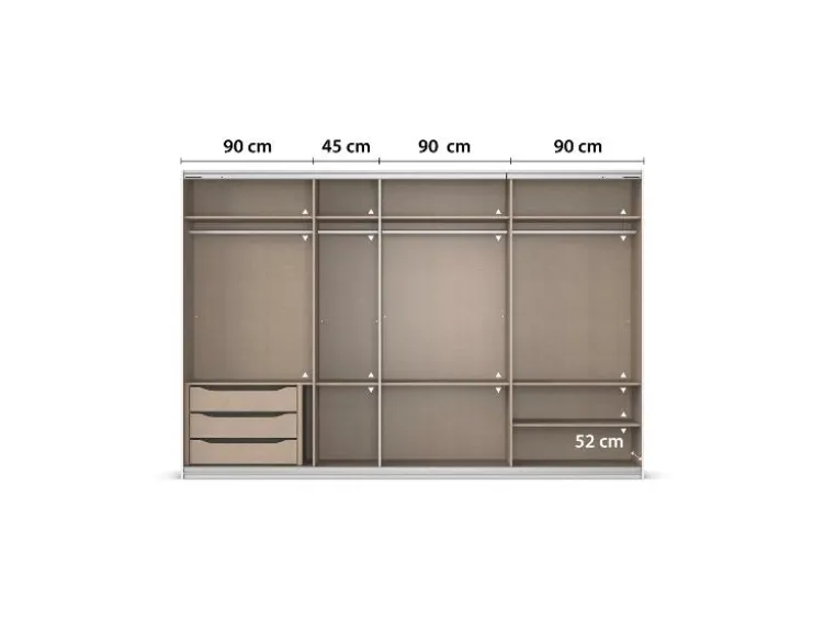 Quadra Schwebetürenschrank mit Glaselementen