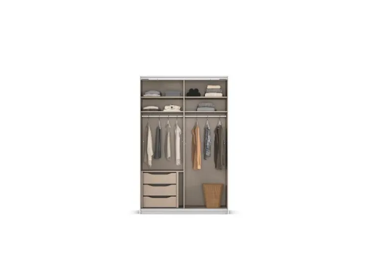 Quadra Schwebetürenschrank mit Glaselementen