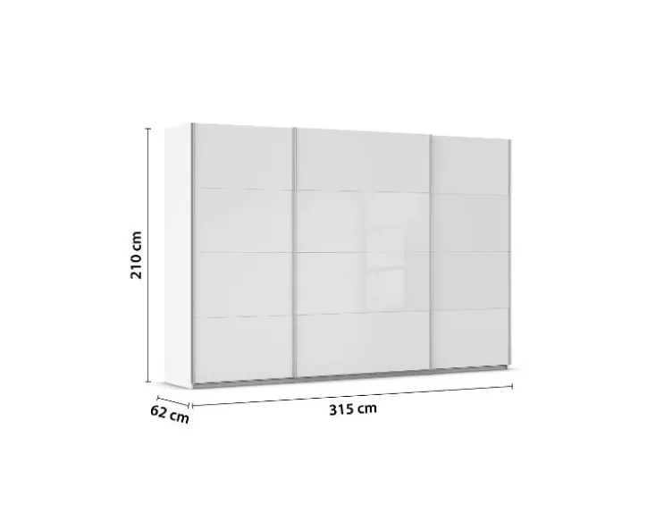Quadra Schwebetürenschrank mit Glaselementen