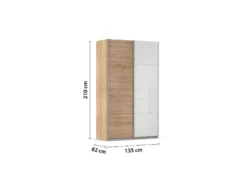 Quadra Schwebetürenschrank mit Glaselementen