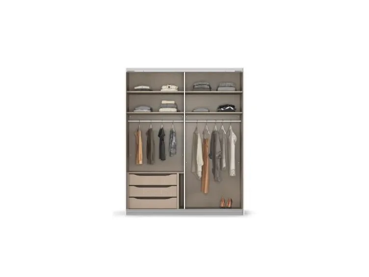 Quadra Schwebetürenschrank mit Glaselementen