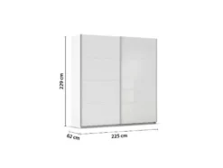 Quadra Schwebetürenschrank mit Glaselementen