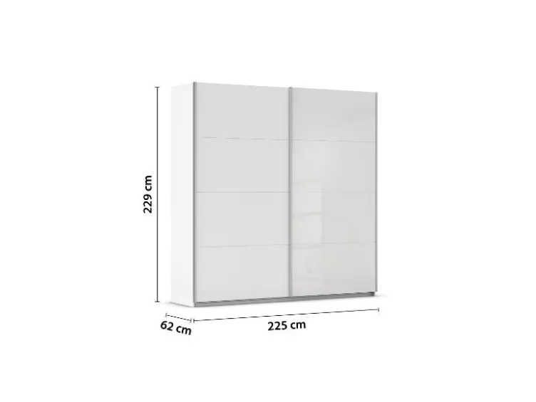 Quadra Schwebetürenschrank mit Glaselementen
