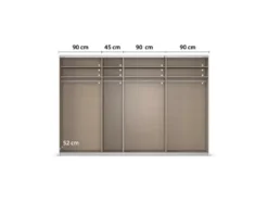 Quadra Schwebetürenschrank mit Glaselementen
