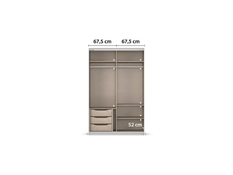 Quadra Schwebetürenschrank mit Glaselementen