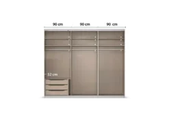 Quadra Schwebetürenschrank mit Glaselementen