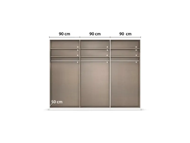 Quadra Schwebetürenschrank mit Glaselementen