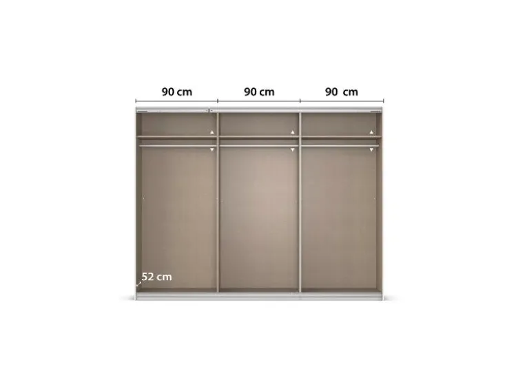 Quadra Schwebetürenschrank mit Glaselementen