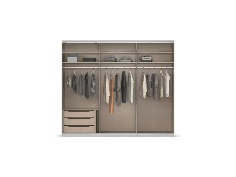 Quadra Schwebetürenschrank mit Glaselementen