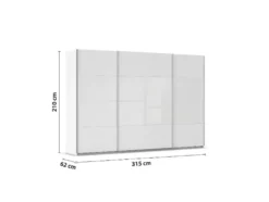 Quadra Schwebetürenschrank mit Glaselementen