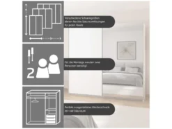 Quadra Schwebetürenschrank mit Glaselementen
