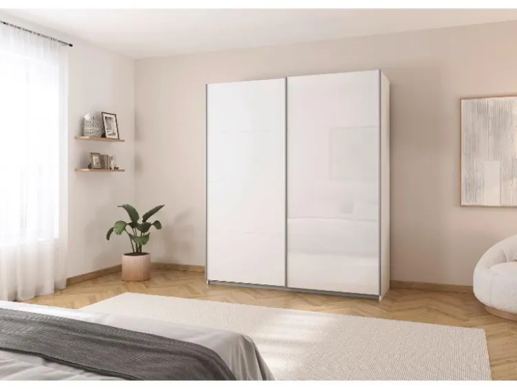 Quadra Schwebetürenschrank mit Glaselementen