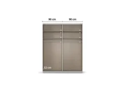 Quadra Schwebetürenschrank mit Glaselementen