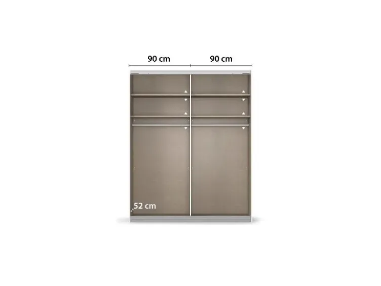 Quadra Schwebetürenschrank mit Glaselementen