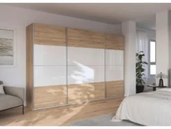 Quadra Schwebetürenschrank mit Glaselementen