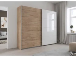 Quadra Schwebetürenschrank mit Glaselementen