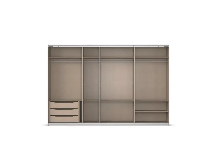 Quadra Schwebetürenschrank mit Glaselementen