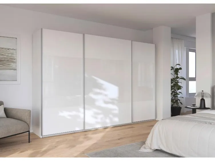 Quadra Schwebetürenschrank mit Glaselementen