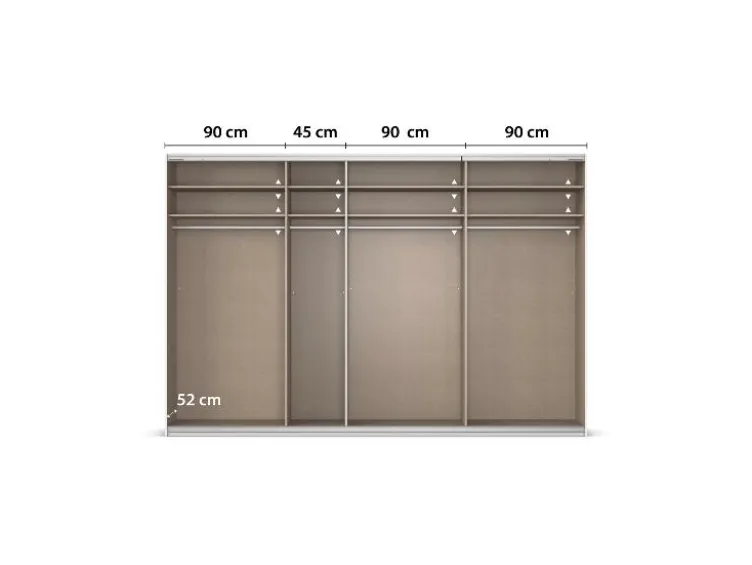 Quadra Schwebetürenschrank mit Glaselementen