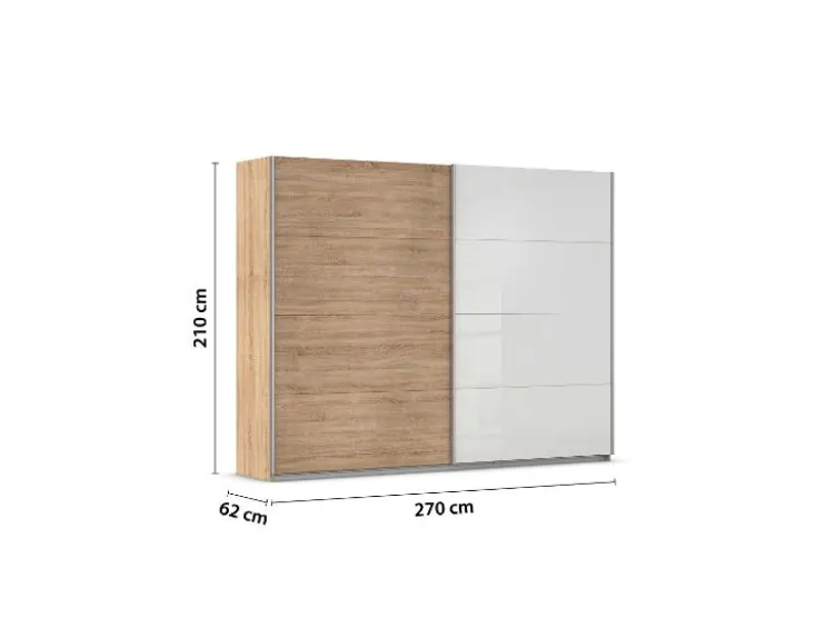 Quadra Schwebetürenschrank mit Glaselementen