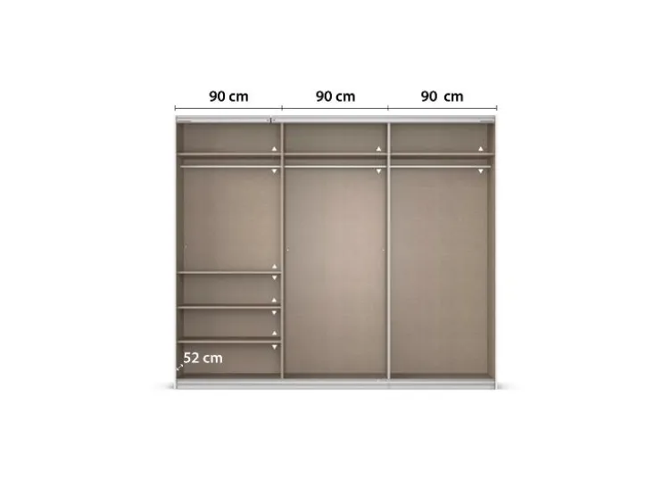 Quadra Schwebetürenschrank mit Glaselementen
