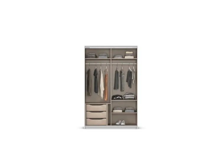 Quadra Schwebetürenschrank mit Glaselementen