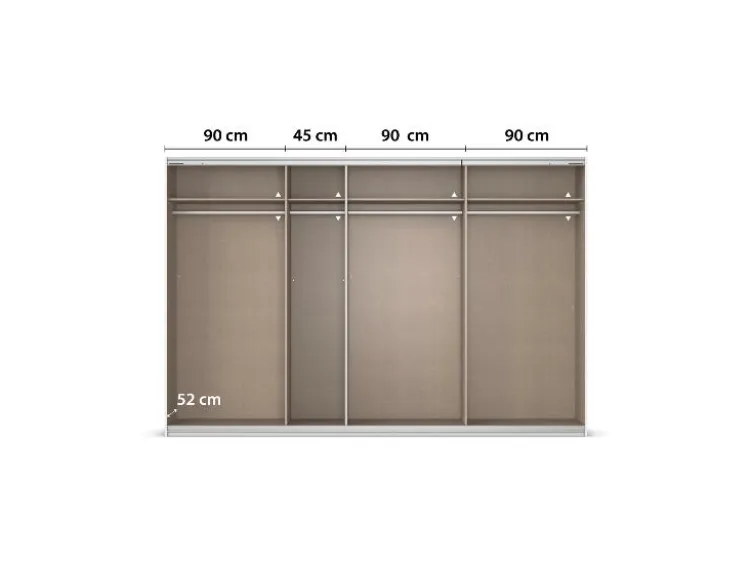 Quadra Schwebetürenschrank mit Glaselementen