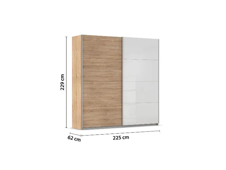 Quadra Schwebetürenschrank mit Glaselementen