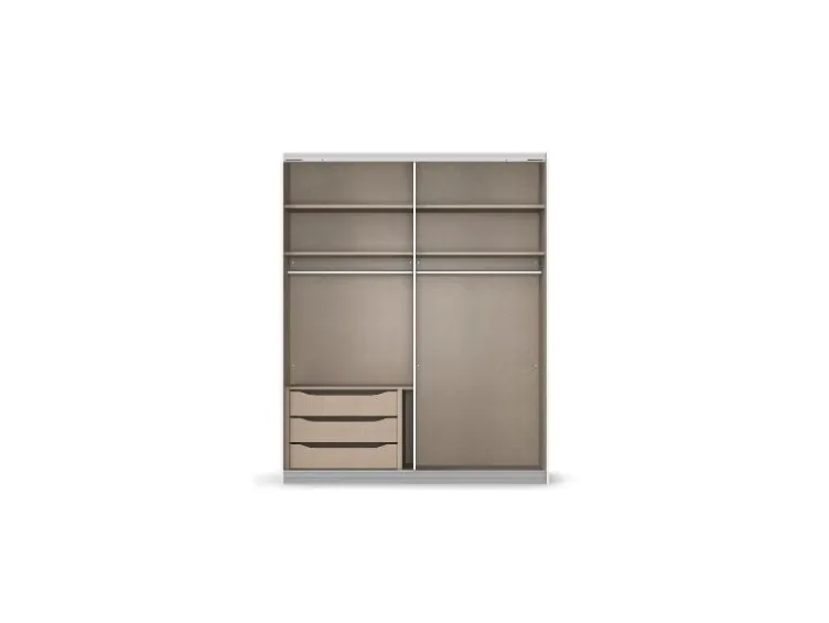 Quadra Schwebetürenschrank mit Glaselementen