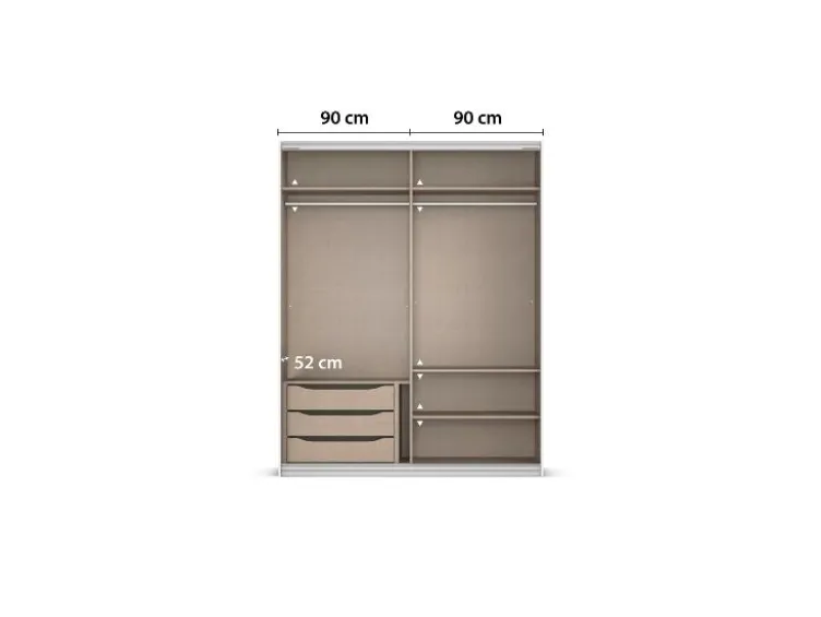 Quadra Schwebetürenschrank mit Glaselementen