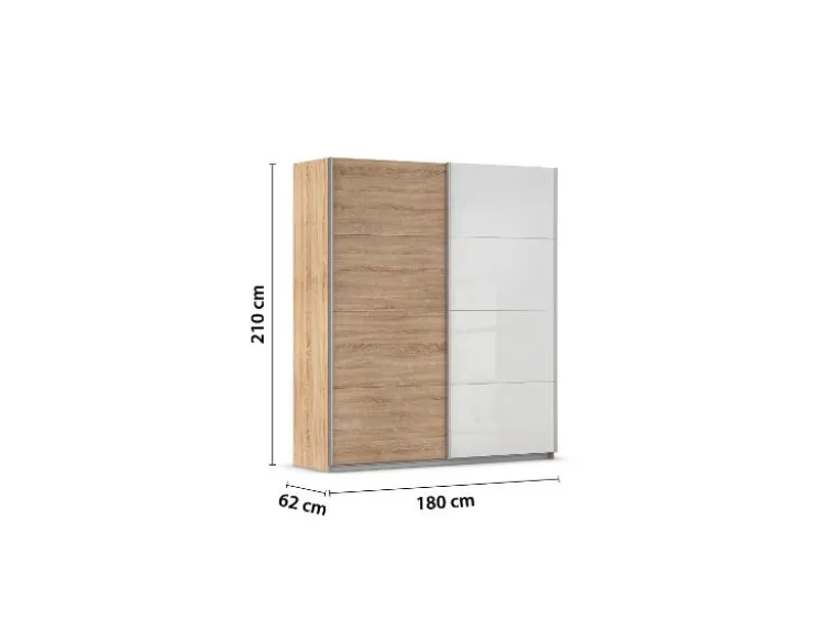 Quadra Schwebetürenschrank mit Glaselementen