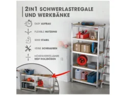 Schwerlastregal mit 5 belastbaren Holzböden