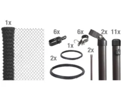 Set Maschendrahtzaun zum Einbetonieren 25m, anthrazit