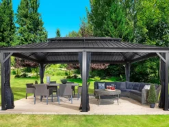 SOJAG Canada Pavillon »Messina«, aus Aluminium, Stahldach mit Lüftung, inkl. Fliegengitter