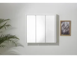 Spiegelschrank, perlweiß