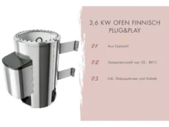 System-Sauna »Shorty«, mit Fronteinstieg, 3,6 kW Ofen