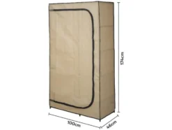 Textilkleiderschrank, anthrazit, beige