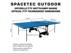 Tischtennisplatte Space Tec Outdoor, wetterfeste 4 mm Melaminharzplatte, klappbar