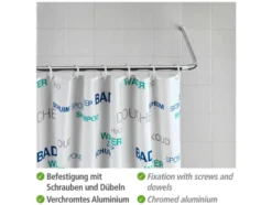 Universal Winkelstange, für Vorhänge