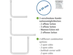 Universal Winkelstange, für Vorhänge