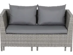 Vigo Lounge Set, aus Geflecht Mix, 4-teilig, grau