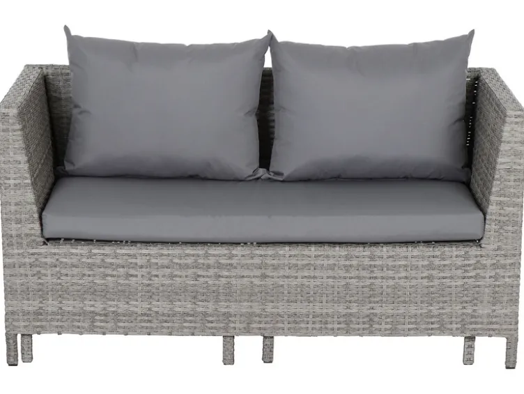 Vigo Lounge Set, aus Geflecht Mix, 4-teilig, grau