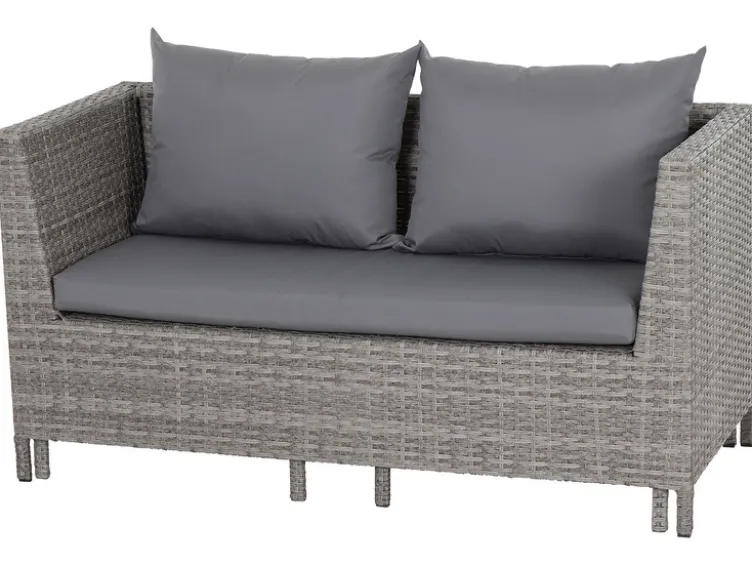 Vigo Lounge Set, aus Geflecht Mix, 4-teilig, grau