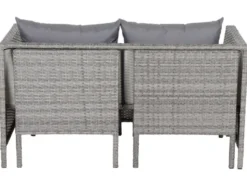 Vigo Lounge Set, aus Geflecht Mix, 4-teilig, grau