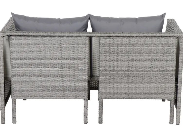 Vigo Lounge Set, aus Geflecht Mix, 4-teilig, grau