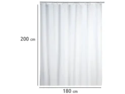 Wenko Duschvorhang, 180 x 200 cm, mit Anti-Schimmel-Effekt, wasserabweisend, waschbar